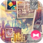 italian postcard theme android application logo